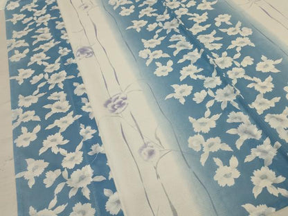 平和屋着物＊夏物 小紋 絽 草花間道 洗える着物 AABF2777jd