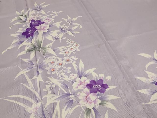 平和屋着物＊夏物　訪問着　絽　草花文　洗える着物　AABF2779jd