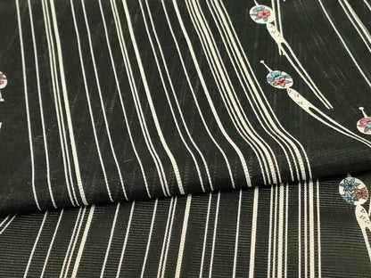 平和屋着物＊夏物 小紋 絽 簪 洗える着物 AABF2780jd