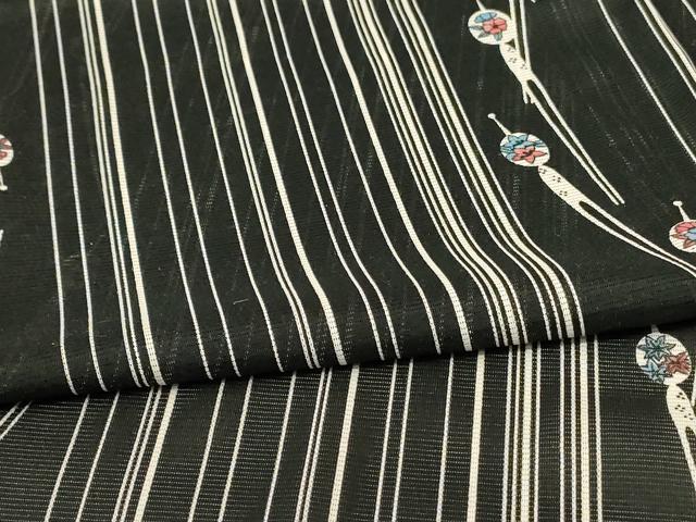 平和屋着物＊夏物 小紋 絽 簪 洗える着物 AABF2780jd