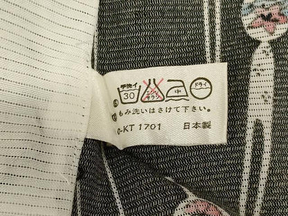 平和屋着物＊夏物 小紋 絽 簪 洗える着物 AABF2780jd