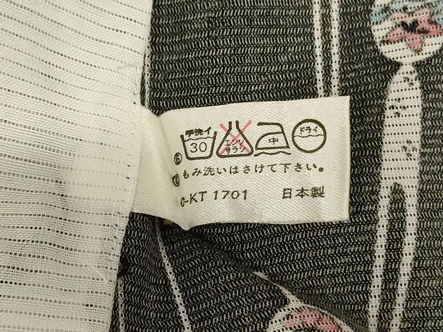 平和屋着物＊夏物 小紋 絽 簪 洗える着物 AABF2780jd