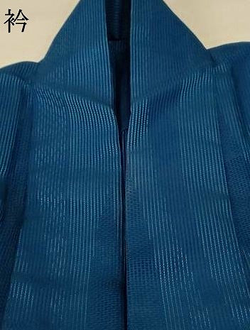 平和屋着物＊夏物　小紋　縦絽　変わり縞　正絹　逸品　AABF2790jd
