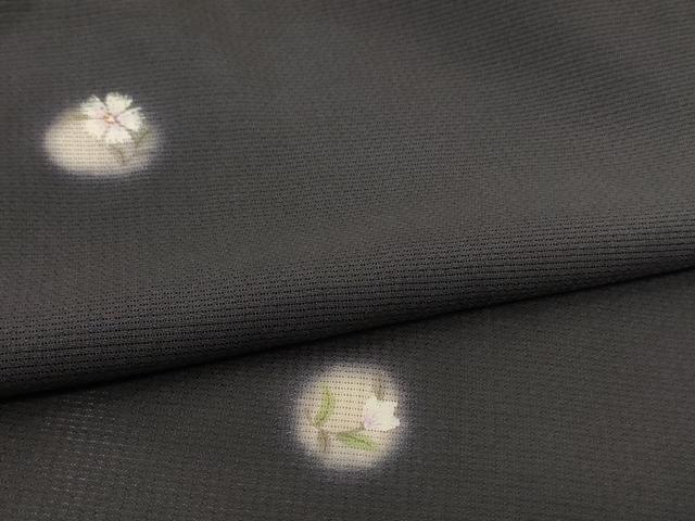 平和屋着物＊夏物 小紋 絽 花丸文 蛍暈し 正絹 逸品 AABF2791jd