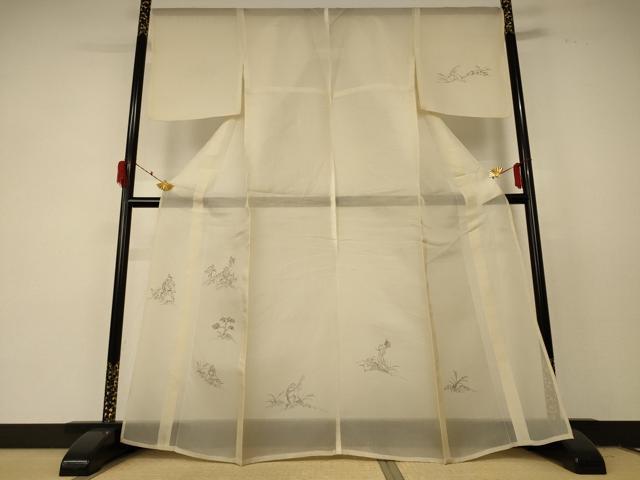 平和屋着物＊夏物 訪問着 鳥獣戯画 狐の嫁入り 正絹 逸品 AABF2793jd