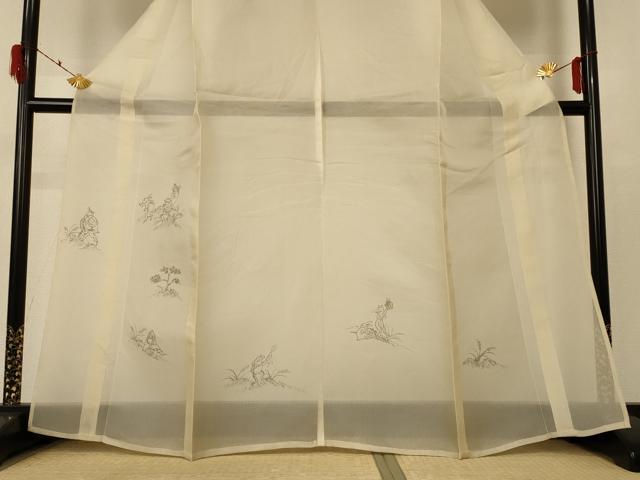 平和屋着物＊夏物 訪問着 鳥獣戯画 狐の嫁入り 正絹 逸品 AABF2793jd