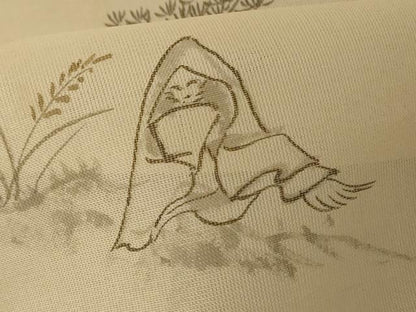 平和屋着物＊夏物 訪問着 鳥獣戯画 狐の嫁入り 正絹 逸品 AABF2793jd