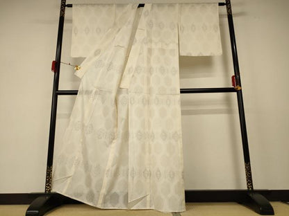 平和屋着物＊夏物 小紋 紗 亀甲文 正絹 逸品 AABF2794jd