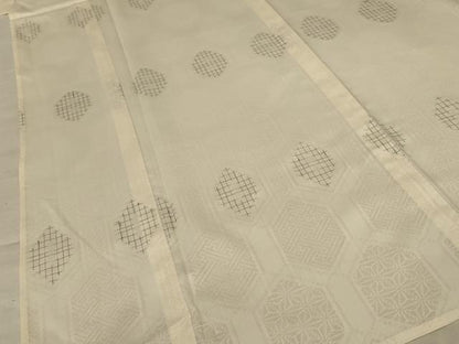 平和屋着物＊夏物 小紋 紗 亀甲文 正絹 逸品 AABF2794jd