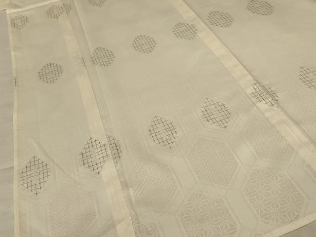 平和屋着物＊夏物 小紋 紗 亀甲文 正絹 逸品 AABF2794jd