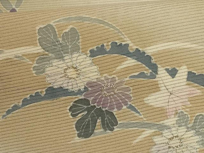 平和屋着物＊夏物 訪問着 絽 雪芝草花文 暈し染め 銀糸 銀彩 正絹 逸品 AABF2796jd