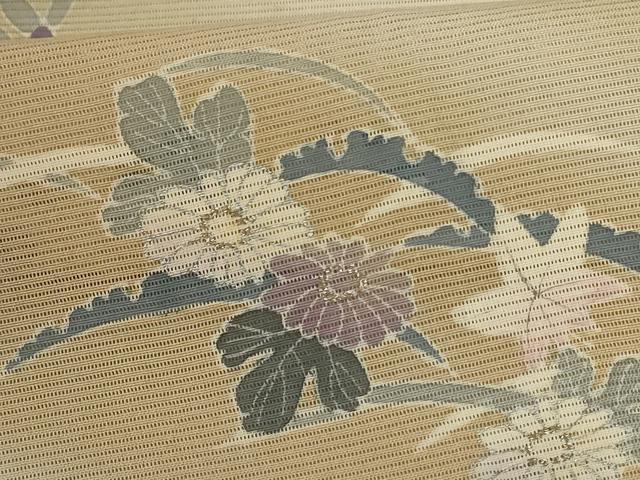 平和屋着物＊夏物 訪問着 絽 雪芝草花文 暈し染め 銀糸 銀彩 正絹 逸品 AABF2796jd