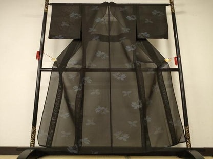 平和屋着物＊夏物 本場大島紬 夏大島 160亀甲 舞葉文 正絹 逸品 AABF2798jd