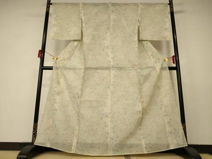 平和屋着物＊夏物 本場大島紬 夏大島 草花文 正絹 逸品 AABF2799jd