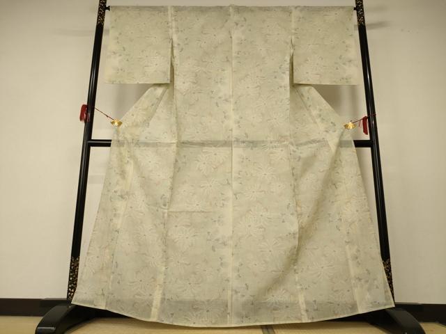 平和屋着物＊夏物 本場大島紬 夏大島 草花文 正絹 逸品 AABF2799jd