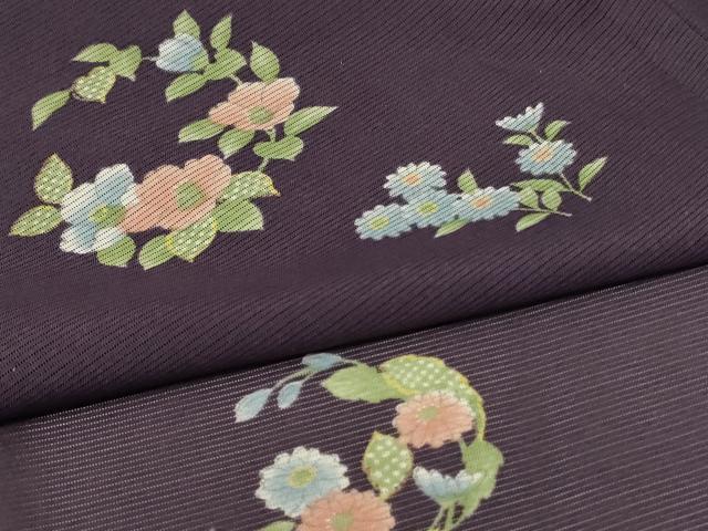 平和屋着物＊夏物 小紋 絽 草花文 洗える着物 AABF2802jd