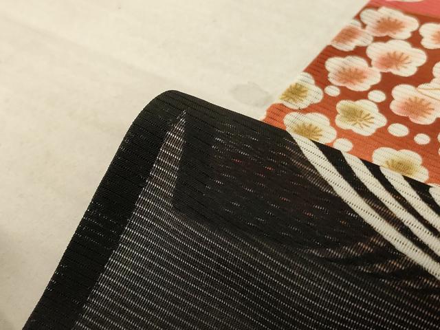 平和屋着物＊夏物　黒留袖　絽　花鳥文　金彩　ロング丈　洗える着物　AABF2805jd