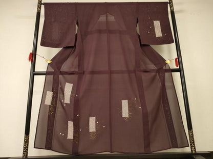 平和屋着物＊夏物　訪問着　絽　手描き　刺繍　草花文　ますいわ屋扱い　正絹　逸品　AABF2806jd