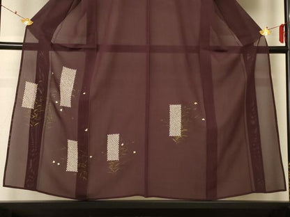平和屋着物＊夏物　訪問着　絽　手描き　刺繍　草花文　ますいわ屋扱い　正絹　逸品　AABF2806jd