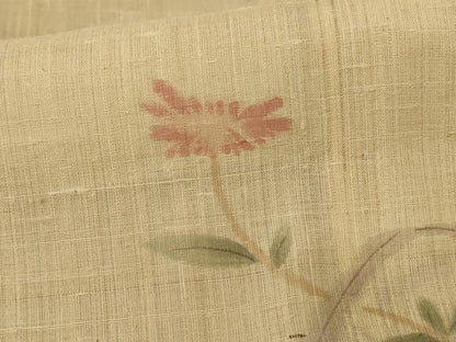 平和屋着物＊夏物 訪問着 生紬 草花文 正絹 逸品 AABF2809jd