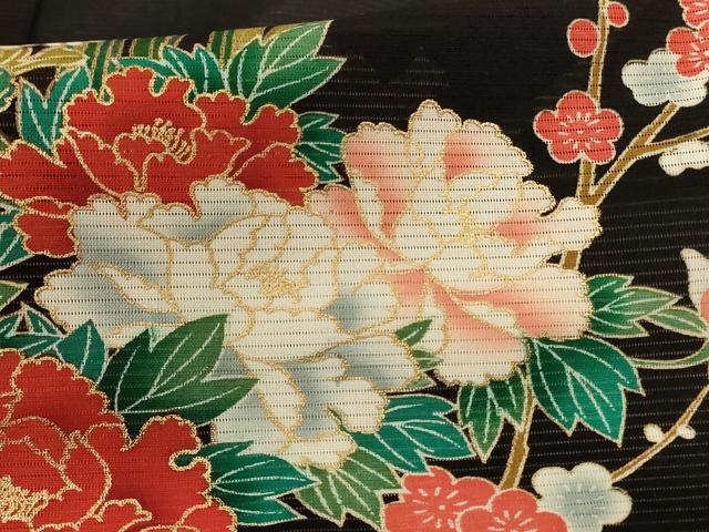 平和屋着物＊夏物 黒留袖 絽 花車文 金彩 AABF2810jd