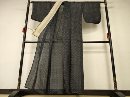 平和屋着物＊夏物 重要無形文化財 本場宮古上布 菱文 苧麻 逸品 AABF2812jd