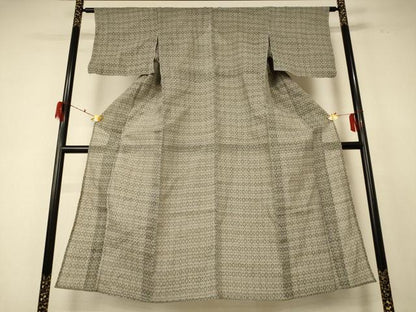平和屋着物＊夏物 小千谷ちぢみ 幾何学文様 麻 逸品 AABF2815jd