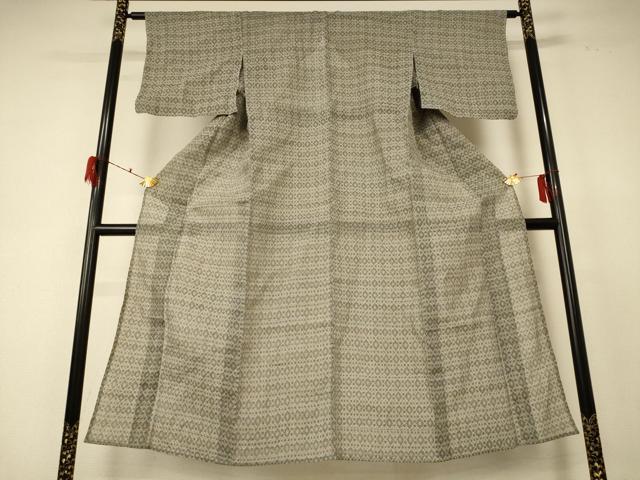 平和屋着物＊夏物 小千谷ちぢみ 幾何学文様 麻 逸品 AABF2815jd