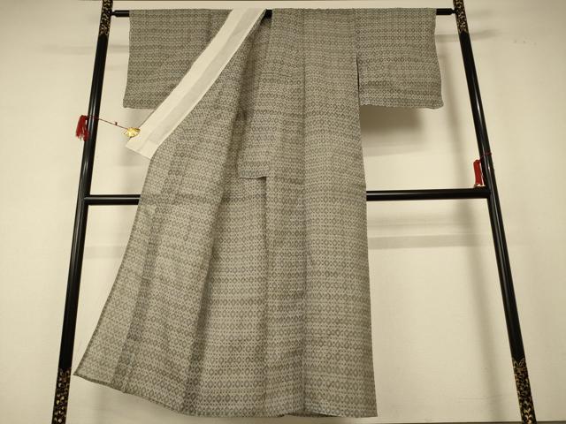 平和屋着物＊夏物 小千谷ちぢみ 幾何学文様 麻 逸品 AABF2815jd