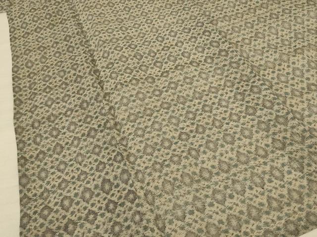 平和屋着物＊夏物 小千谷ちぢみ 幾何学文様 麻 逸品 AABF2815jd