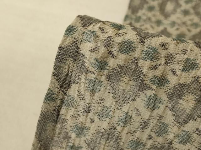 平和屋着物＊夏物 小千谷ちぢみ 幾何学文様 麻 逸品 AABF2815jd