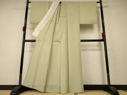 平和屋着物＊夏物 色無地 絽 若芽色 正絹 逸品 AABF2816jd