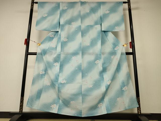 平和屋着物＊夏物 小紋 絽 辻が花 暈し染め 洗える着物 AABF2820jd