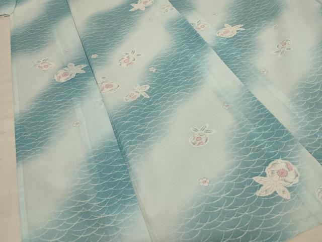 平和屋着物＊夏物 小紋 絽 辻が花 暈し染め 洗える着物 AABF2820jd