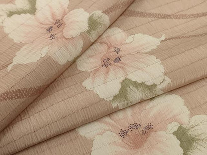 平和屋着物＊夏物 小紋 絽 流水草花文 洗える着物 AABF2821jd
