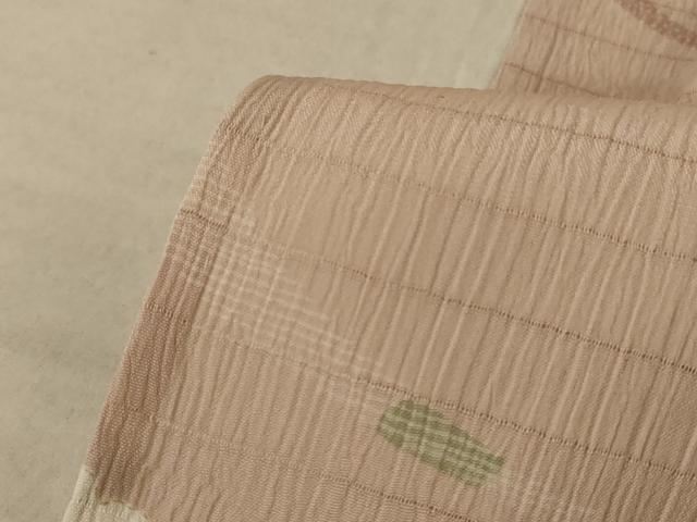 平和屋着物＊夏物 小紋 絽 流水草花文 洗える着物 AABF2821jd