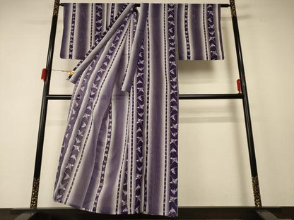平和屋着物＊夏物 小紋 絽 花鶴間道 洗える着物 AABF2823jd