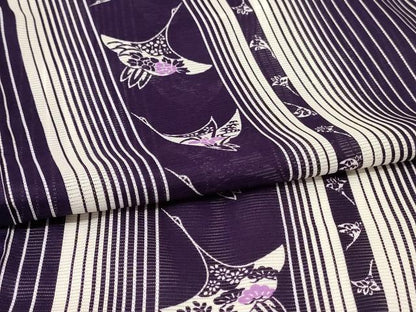平和屋着物＊夏物 小紋 絽 花鶴間道 洗える着物 AABF2823jd