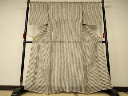平和屋着物＊夏物 絹芭蕉 縞 正絹 逸品 AABF2826jd