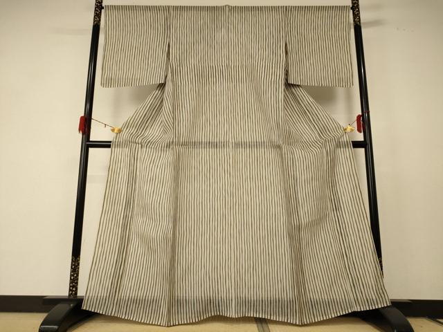 平和屋着物＊夏物 絹芭蕉 縞 正絹 逸品 AABF2826jd