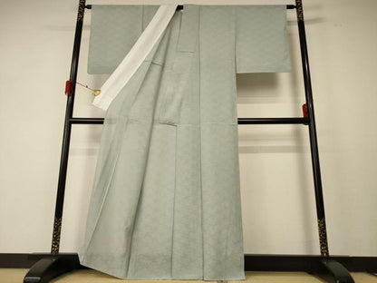 平和屋着物＊夏物 色無地 作家物 立波紋紗 柳鼠色 正絹 逸品 AABF2828jd