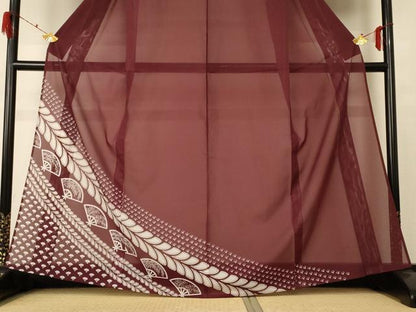 平和屋着物＊夏物　訪問着　絽　扇子文　洗える着物　AABF2830jd