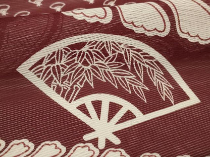 平和屋着物＊夏物　訪問着　絽　扇子文　洗える着物　AABF2830jd