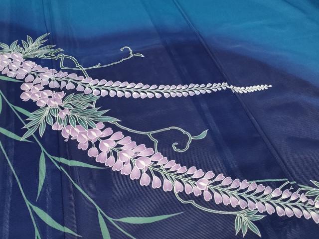 平和屋着物＊夏物 訪問着 絽 藤花房 暈し染め 洗える着物 AABF2833jd