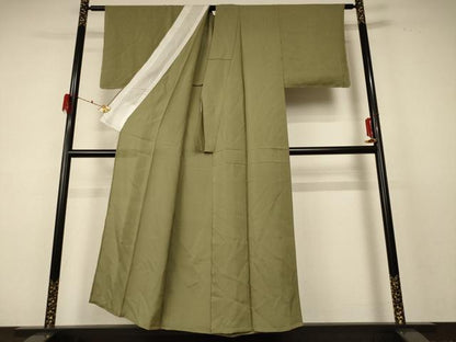平和屋着物＊夏物 色無地 絽 黄海松茶色 正絹 逸品 AABF2837jd