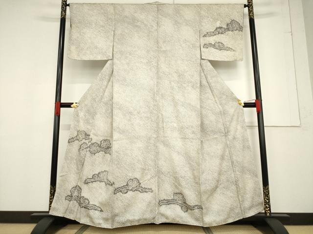 平和屋着物●訪問着 総絞り 枝花文 正絹 逸品 未使用 AABF2843ck