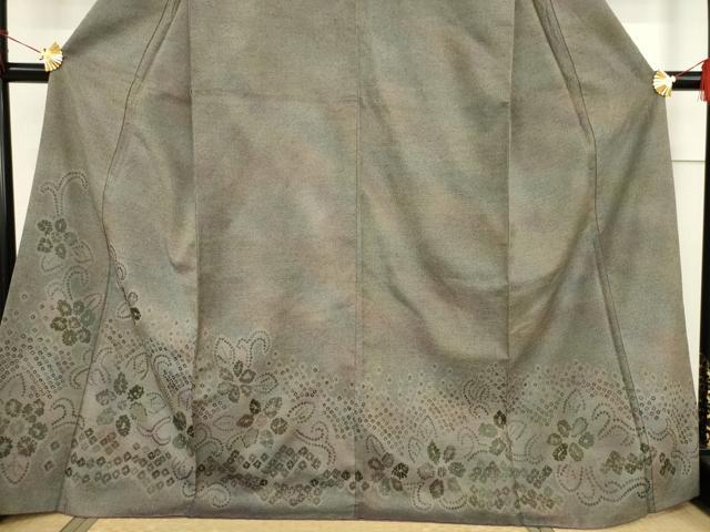 平和屋着物●菅原工房 菅原結作 漢方染紬 訪問着 舞花文 正絹 逸品 AABF2844ck