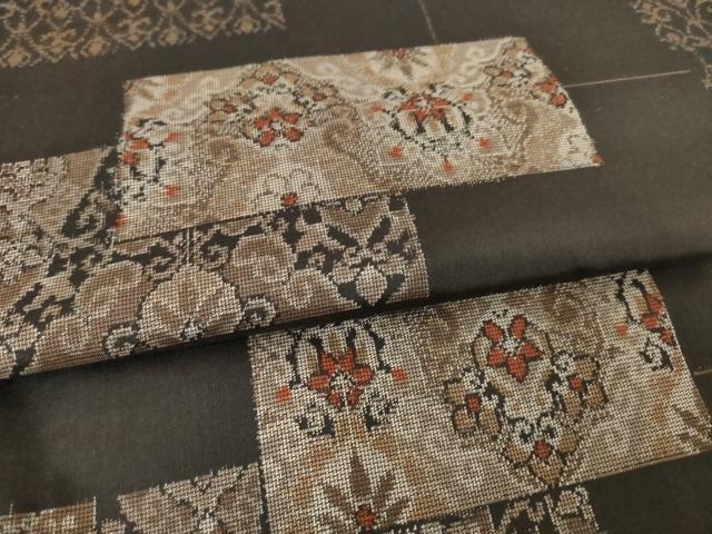 平和屋着物●本場大島紬 カタス9マルキ 飾花文 ロング丈 正絹 逸品 AABF2845ck