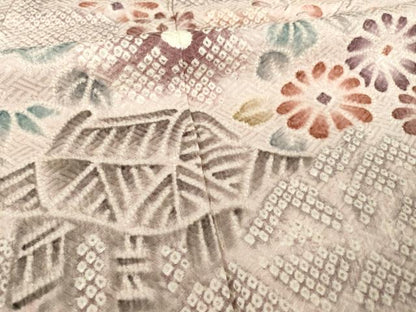 平和屋着物●訪問着 総絞り 風景花文 正絹 逸品 AABF2846ck