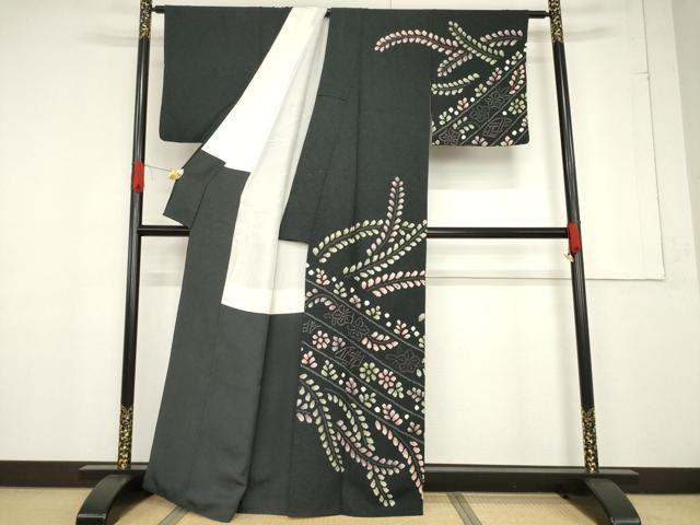 平和屋着物●訪問着 絞り 草花文 正絹 逸品 AABF2847ck